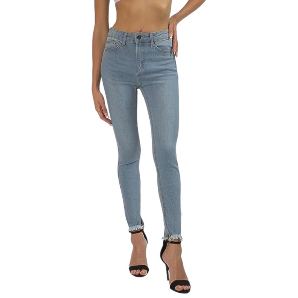 TOPLOOK Popy Mid Rise Skinny Jeans Indigo Blue Dark Wash Size 25